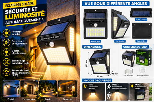 Lampe Solaire LED Extérieure – Éclairage Sans Électricité