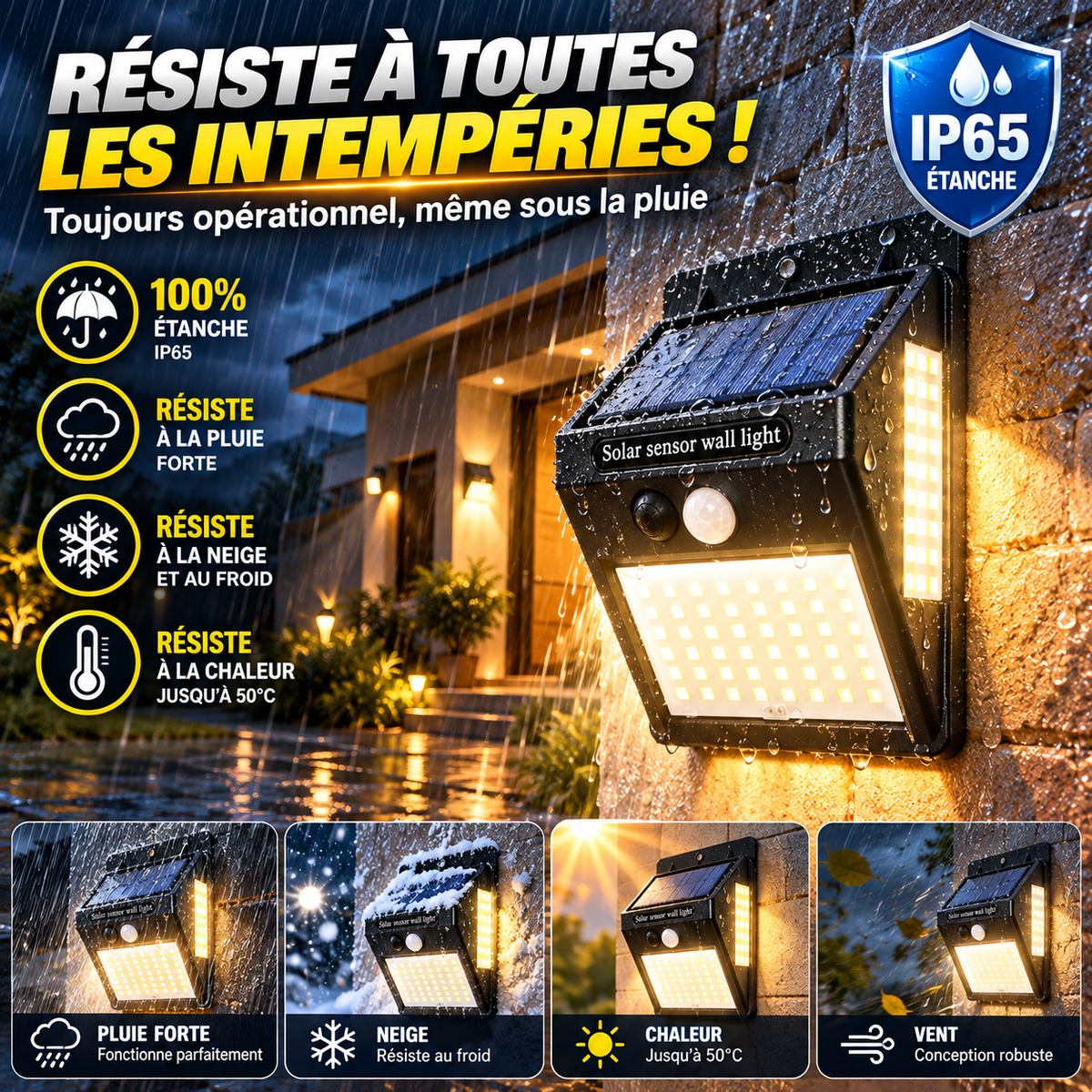 Lampe Solaire LED Extérieure – Éclairage Sans Électricité